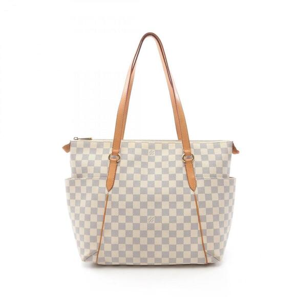 LOUIS VUITTON White Damier Leather Tote Bag - Picture 1 of 12